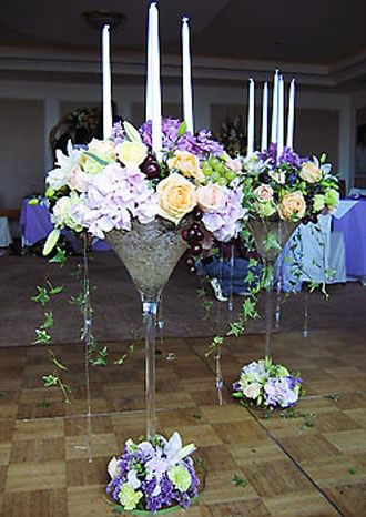 Свадебная флористика / Композиции на гостевые столы /  
 Настольная композиция "Цветочный блюз"